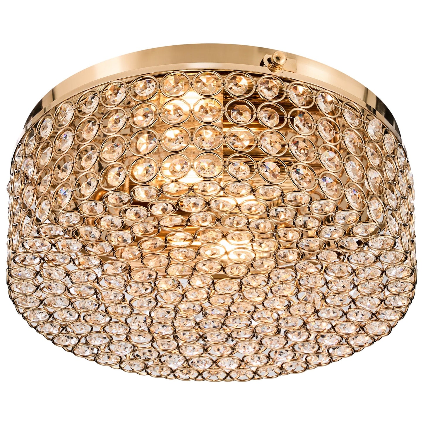 CO-Z Modern 2-Light Round Crystal Flush Mount Ceiling Light