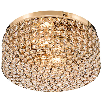 CO-Z Modern 2-Light Round Crystal Flush Mount Ceiling Light