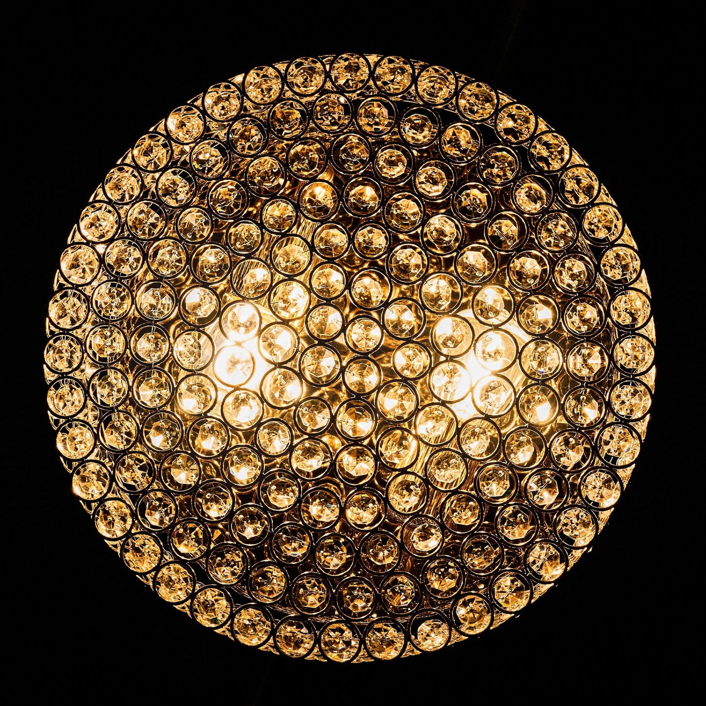 CO-Z Modern 2-Light Round Crystal Flush Mount Ceiling Light