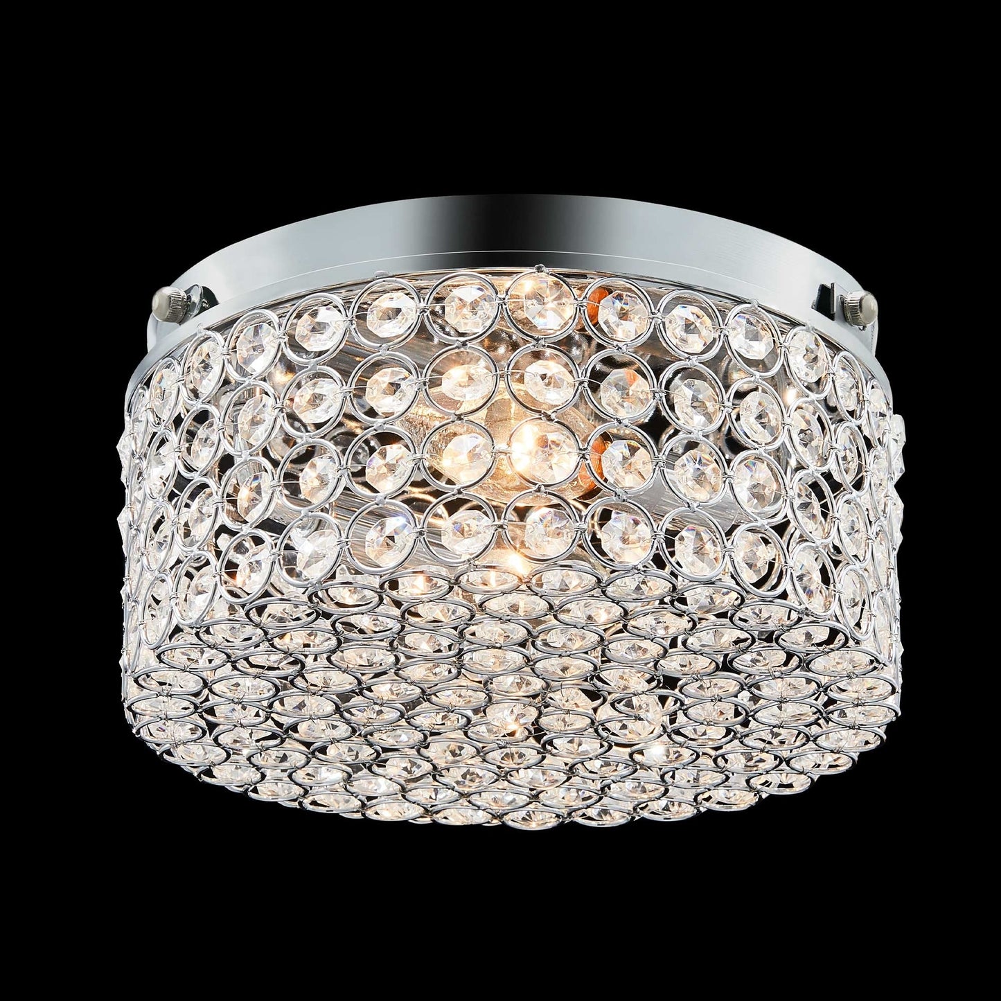 CO-Z Modern 2-Light Round Crystal Flush Mount Ceiling Light