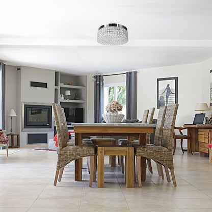 CO-Z Modern 2-Light Round Crystal Flush Mount Ceiling Light