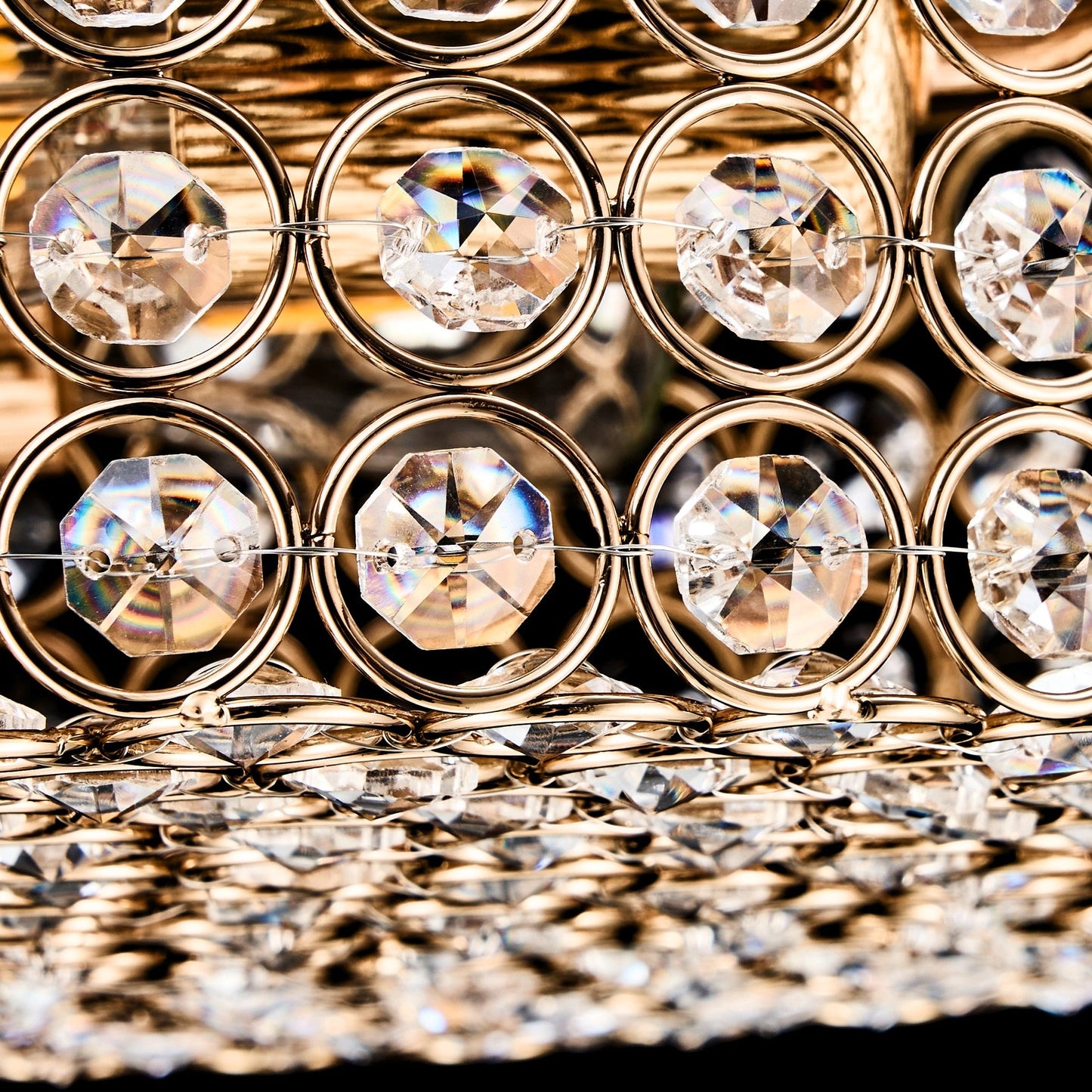 CO-Z Modern 2-Light Round Crystal Flush Mount Ceiling Light