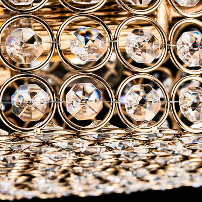 CO-Z Modern 2-Light Round Crystal Flush Mount Ceiling Light