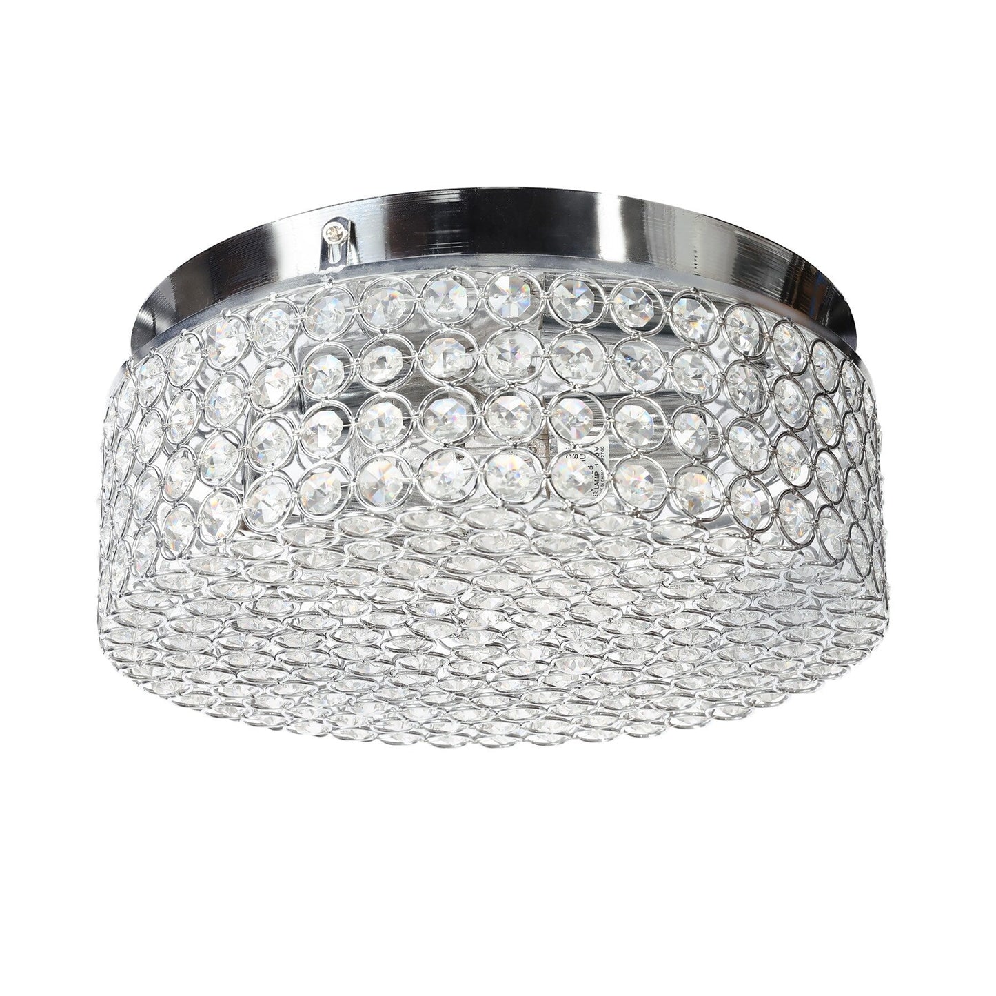 CO-Z Modern 2-Light Round Crystal Flush Mount Ceiling Light
