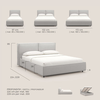 Cocoon letto imbottito contenitore sfoderabile in bouclet impermeabile T07 rosso 
