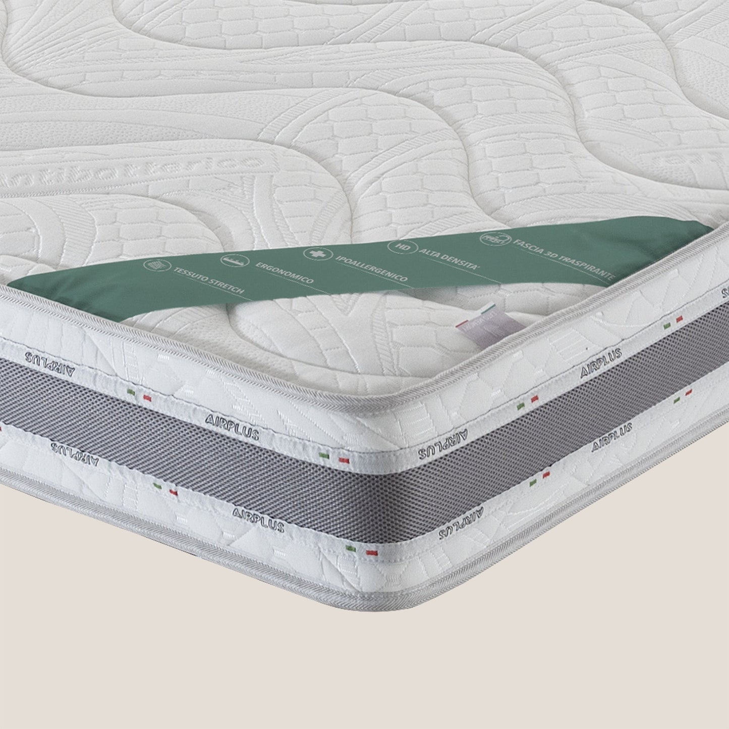 Comfort+ H18 cm e memory foam - materasso ad alta densità anallergico e traspirante per divano letto