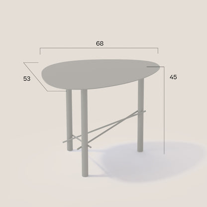 Cookie tavolino alto con piano in laminam terre di matera nero