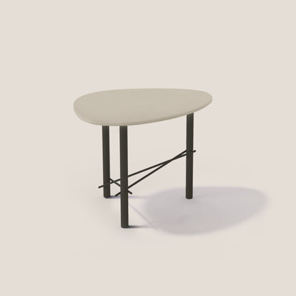 Cookie tavolino alto con piano in laminam terre di matera nero