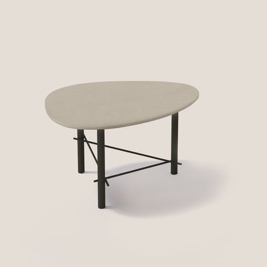 Cookie tavolino basso con piano in laminam terre di matera nero