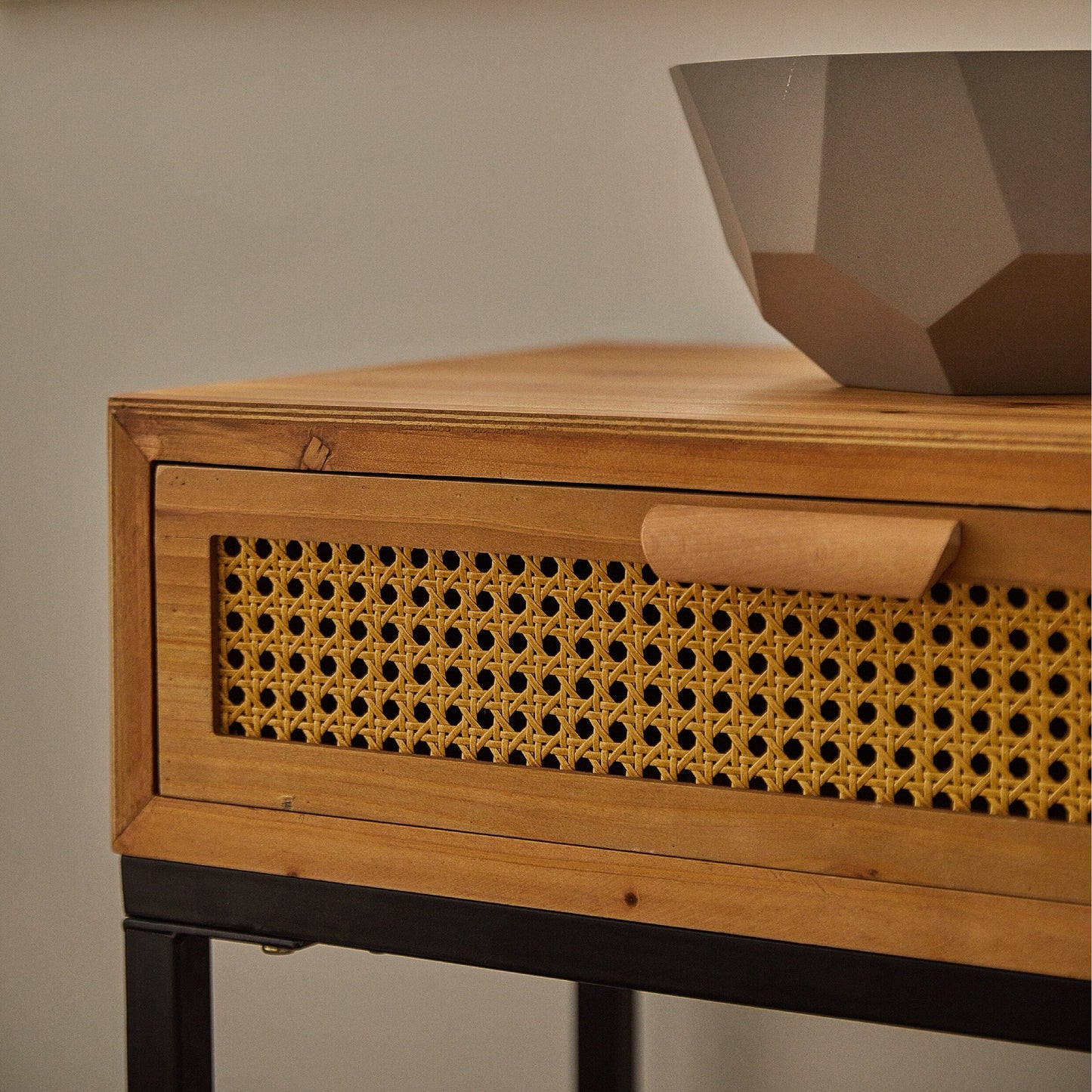 COZAYH 44 Woven Front Modern Farmhouse Console Table Sofa