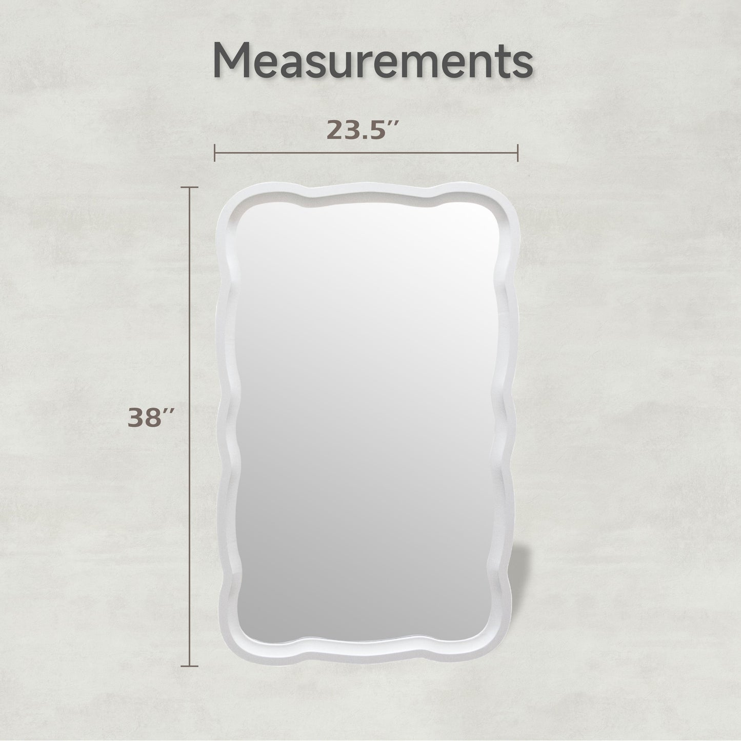 COZAYH Curved Scallop Wood Frame Accent Mirror