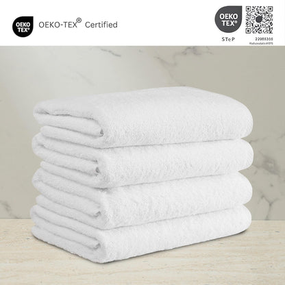 CTT Arsenal %100 Turkish Cotton White Bath Towel Set of 4 - 27 x 54