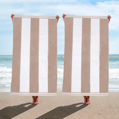 Cabana Stripe Oversized Cotton Beach 2 Piece Towel Set by Superior