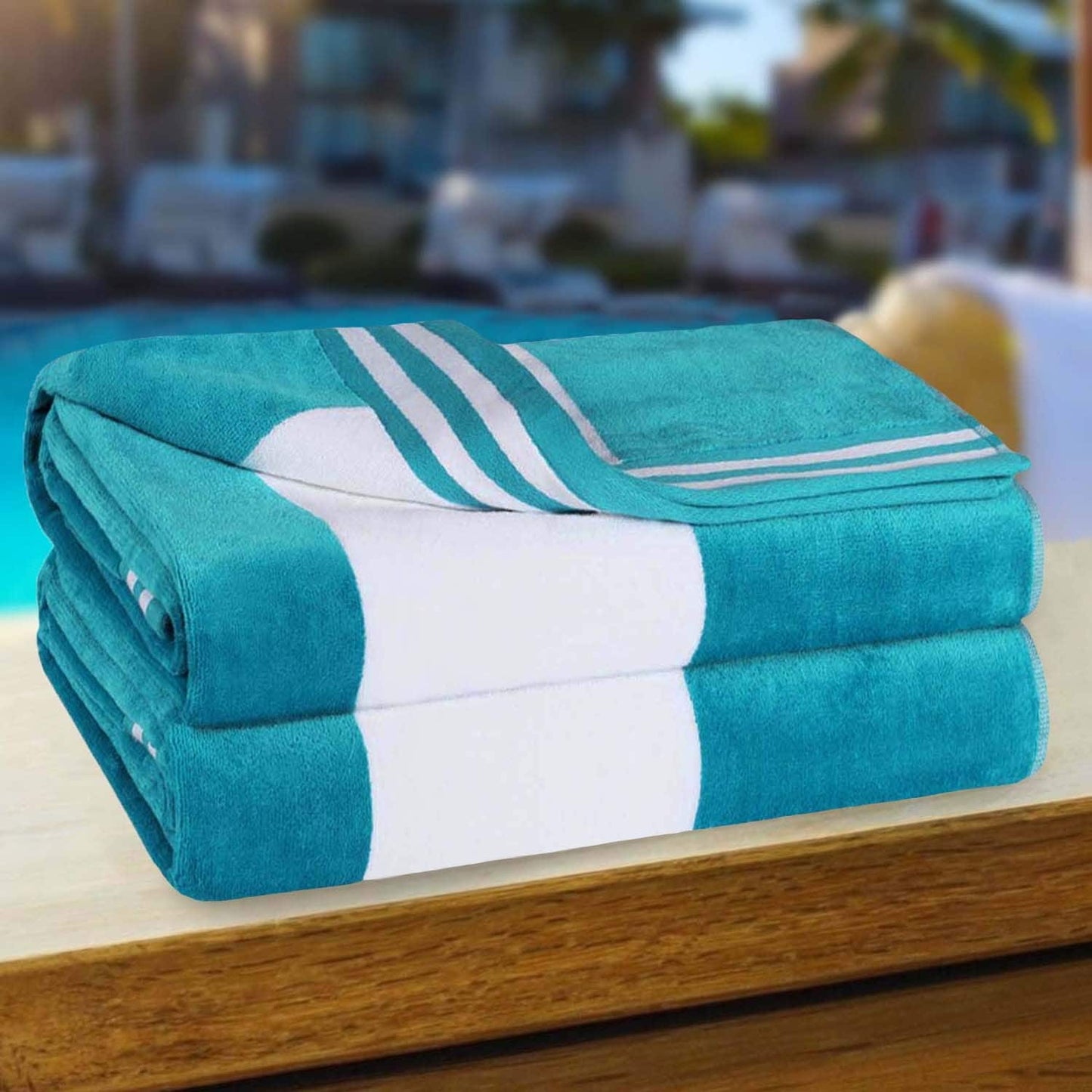 Cabana Stripe Oversized Cotton Beach 2 Piece Towel Set by Superior