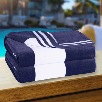 Cabana Stripe Oversized Cotton Beach 2 Piece Towel Set by Superior