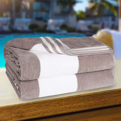 Cabana Stripe Oversized Cotton Beach 2 Piece Towel Set by Superior