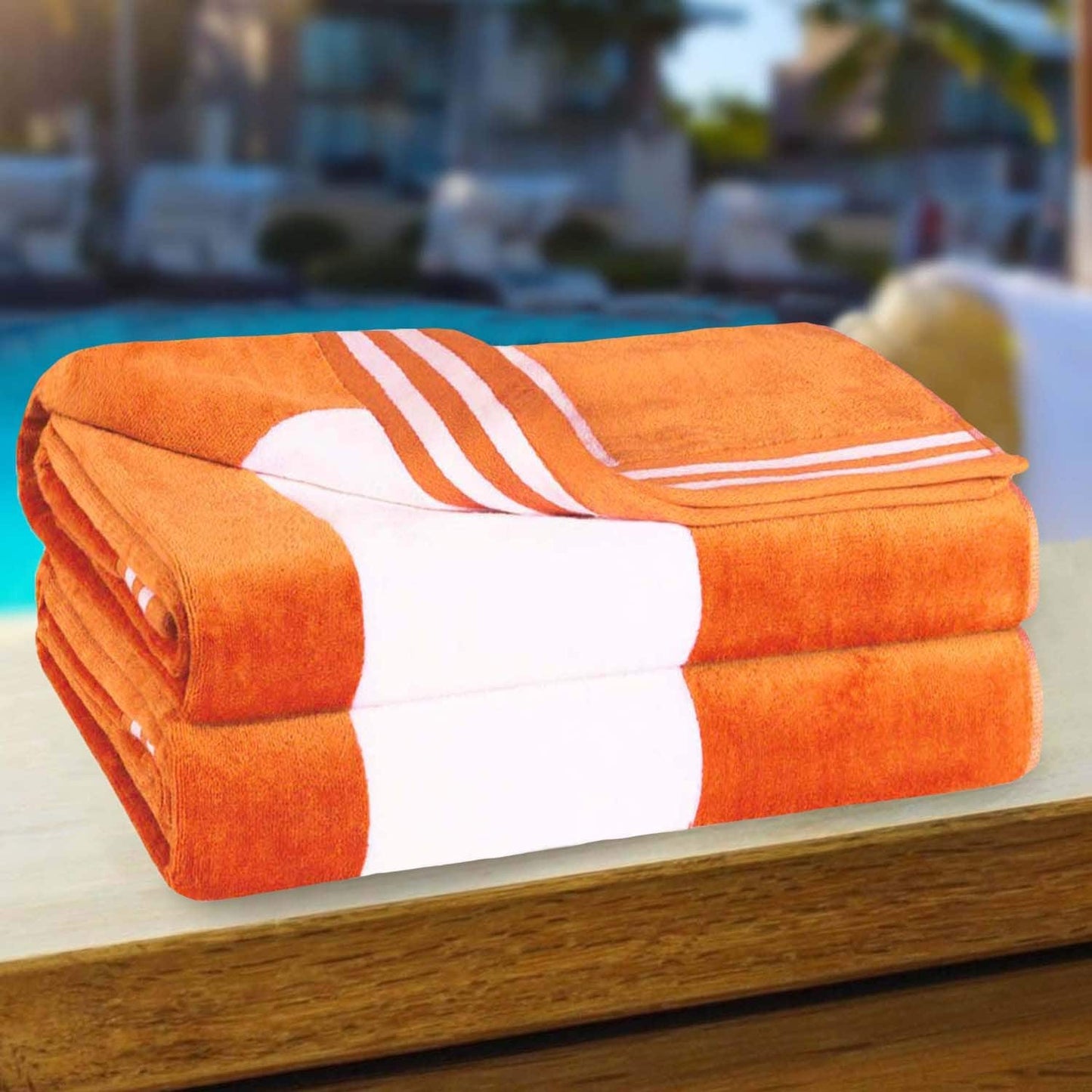 Cabana Stripe Oversized Cotton Beach 2 Piece Towel Set by Superior