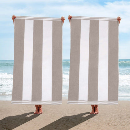 Cabana Stripe Oversized Cotton Beach 2 Piece Towel Set by Superior