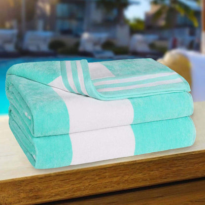 Cabana Stripe Oversized Cotton Beach 2 Piece Towel Set by Superior