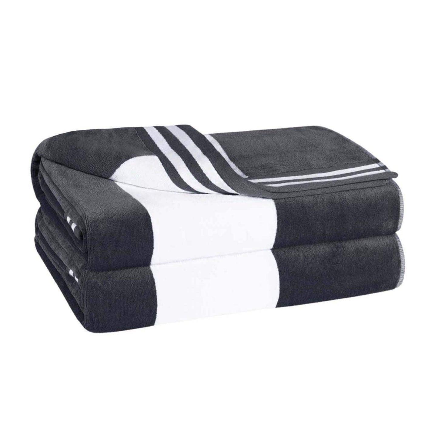 Cabana Stripe Oversized Cotton Beach 2 Piece Towel Set by Superior