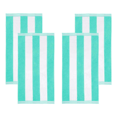 Cabana Stripe Oversized Cotton Beach 4 Piece Towel Set by Superior