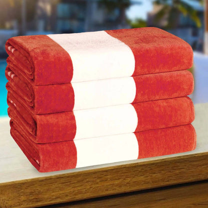Cabana Stripe Oversized Cotton Beach 4 Piece Towel Set by Superior
