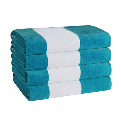 Cabana Stripe Oversized Cotton Beach 4 Piece Towel Set by Superior