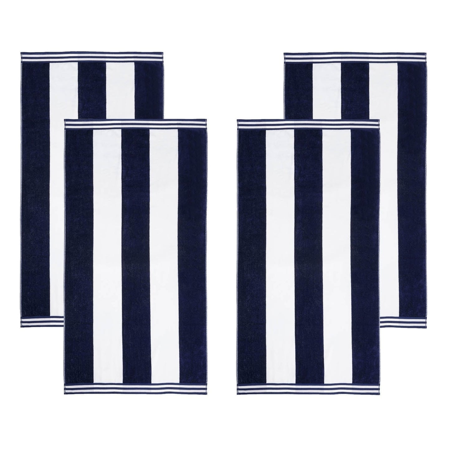 Cabana Stripe Oversized Cotton Beach 4 Piece Towel Set by Superior