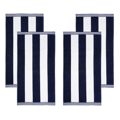 Cabana Stripe Oversized Cotton Beach 4 Piece Towel Set by Superior