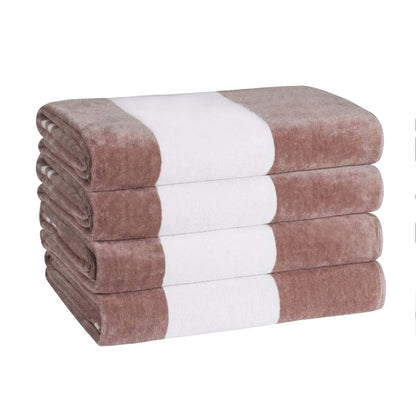 Cabana Stripe Oversized Cotton Beach 4 Piece Towel Set by Superior
