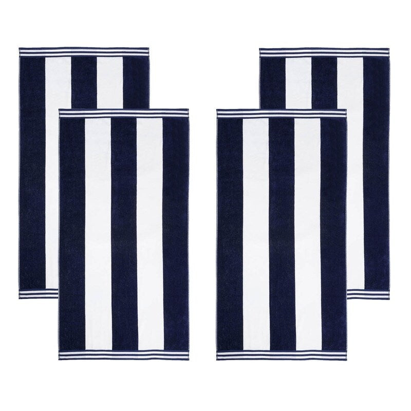Cabana Stripe Oversized Cotton Beach 4 Piece Towel Set by Superior