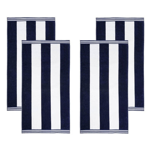 Cabana Stripe Oversized Cotton Beach 4 Piece Towel Set by Superior