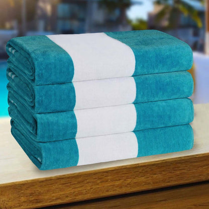 Cabana Stripe Oversized Cotton Beach 4 Piece Towel Set by Superior