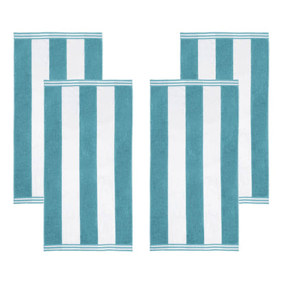 Cabana Stripe Oversized Cotton Beach 4 Piece Towel Set by Superior