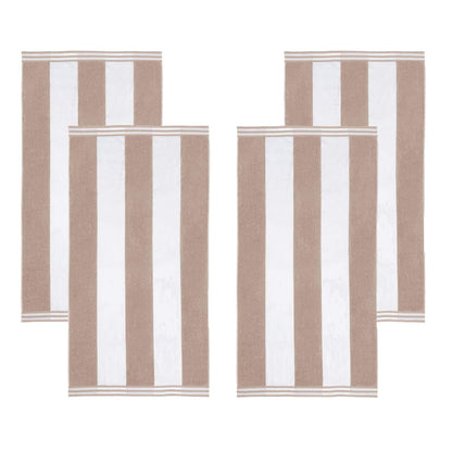 Cabana Stripe Oversized Cotton Beach 4 Piece Towel Set by Superior