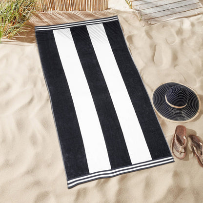Cabana Stripe Oversized Cotton Beach Towel by Superior