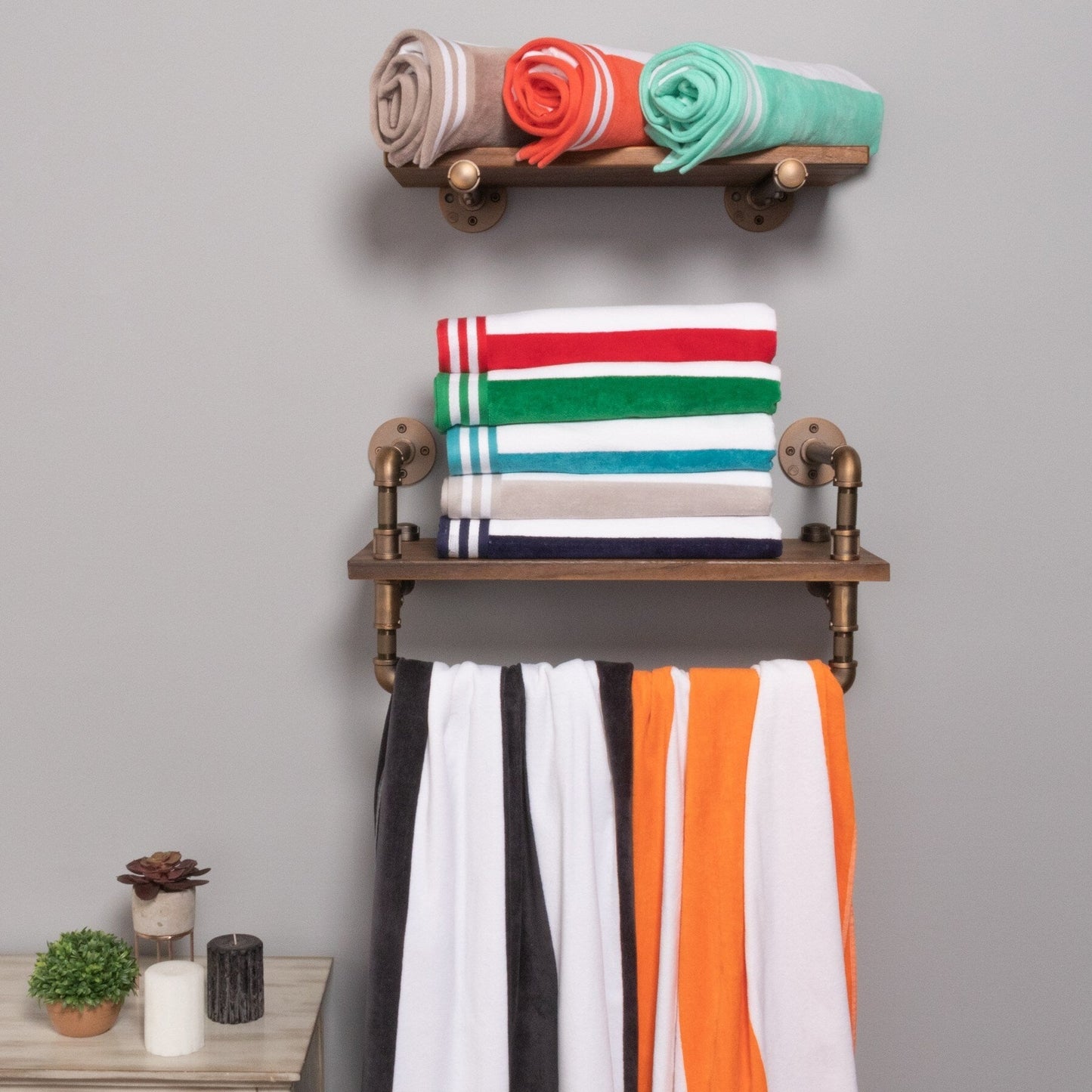 Cabana Stripe Oversized Cotton Beach Towel by Superior