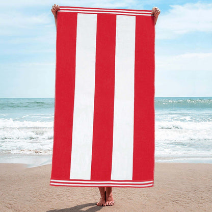 Cabana Stripe Oversized Cotton Beach Towel by Superior