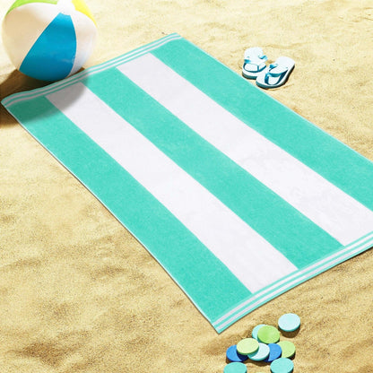Cabana Stripe Oversized Cotton Beach Towel by Superior