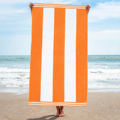 Cabana Stripe Oversized Cotton Beach Towel by Superior
