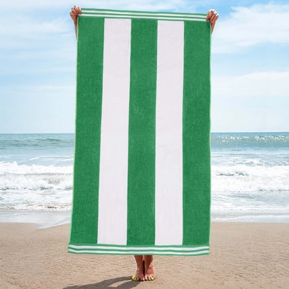 Cabana Stripe Oversized Cotton Beach Towel by Superior