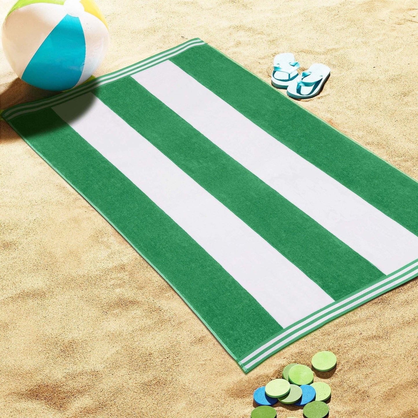 Cabana Stripe Oversized Cotton Beach Towel by Superior