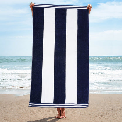 Cabana Stripe Oversized Cotton Beach Towel by Superior