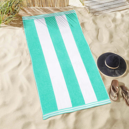 Cabana Stripe Oversized Cotton Beach Towel by Superior