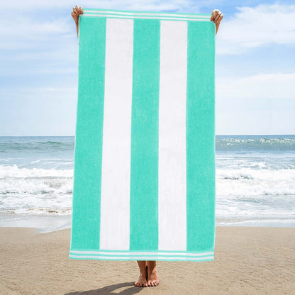 Cabana Stripe Oversized Cotton Beach Towel by Superior
