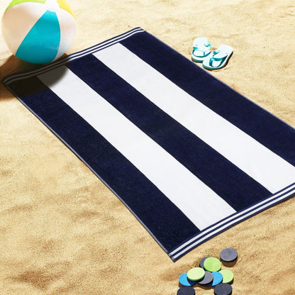 Cabana Stripe Oversized Cotton Beach Towel by Superior