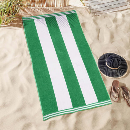 Cabana Stripe Oversized Cotton Beach Towel by Superior