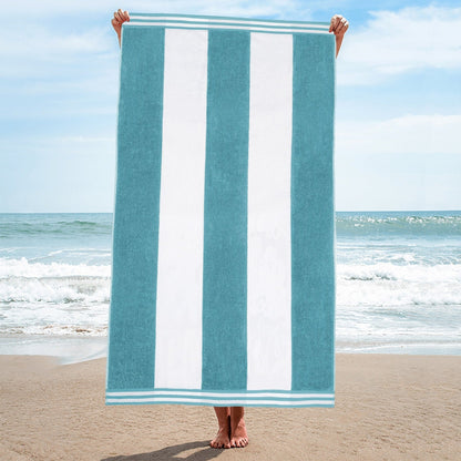 Cabana Stripe Oversized Cotton Beach Towel by Superior