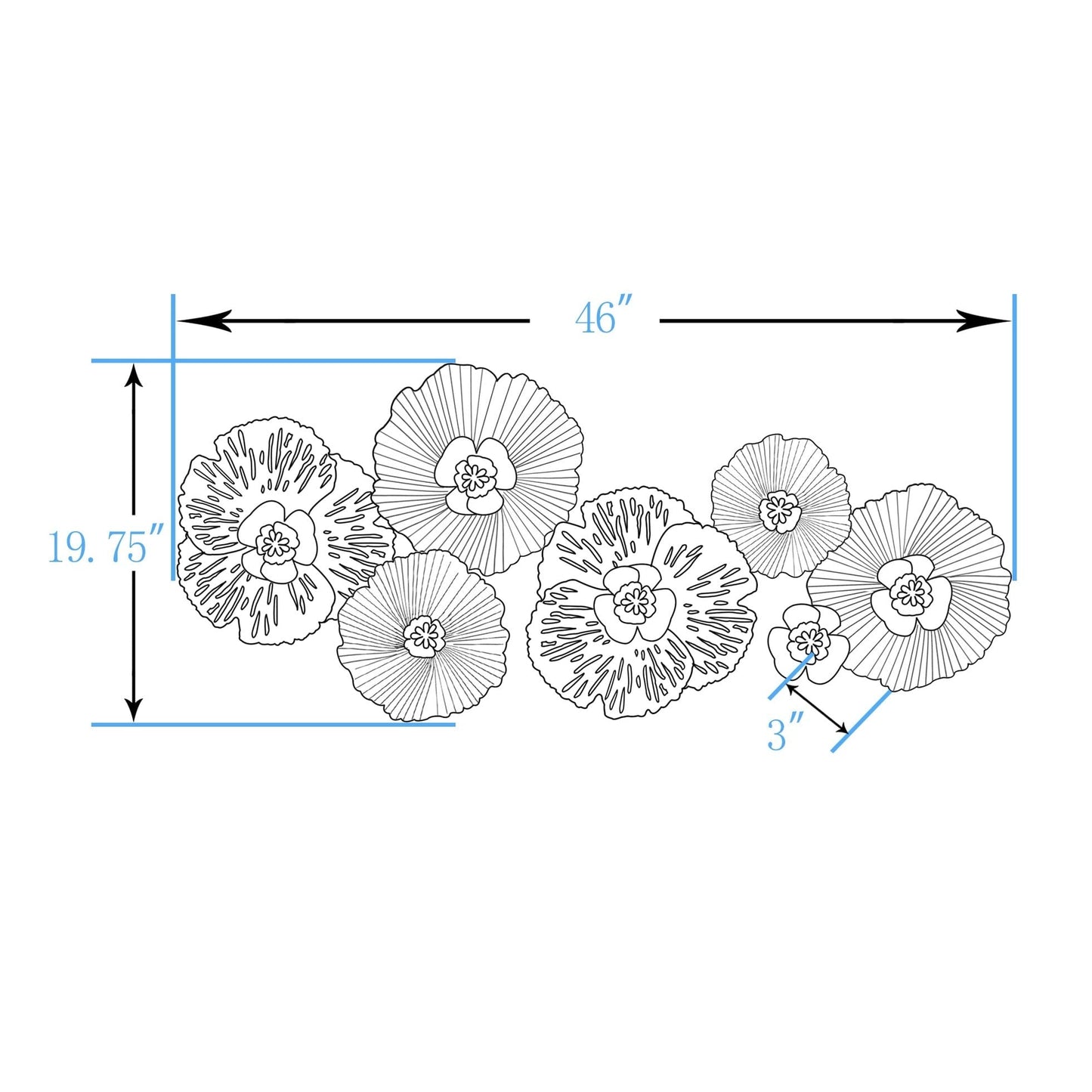 Carbon Loft Multi-color Metal Distressed Flower Wall Art