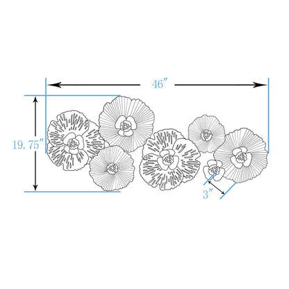 Carbon Loft Multi-color Metal Distressed Flower Wall Art